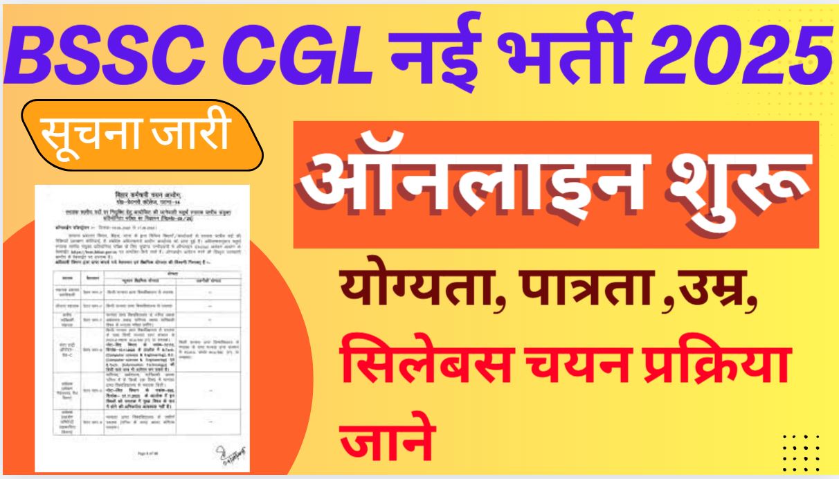 BSSC CGL 4 Recruitment 2025: Apply Online for 1481 Graduate-Level Posts | Eligibility, Pay Scale & Latest Exam Pattern