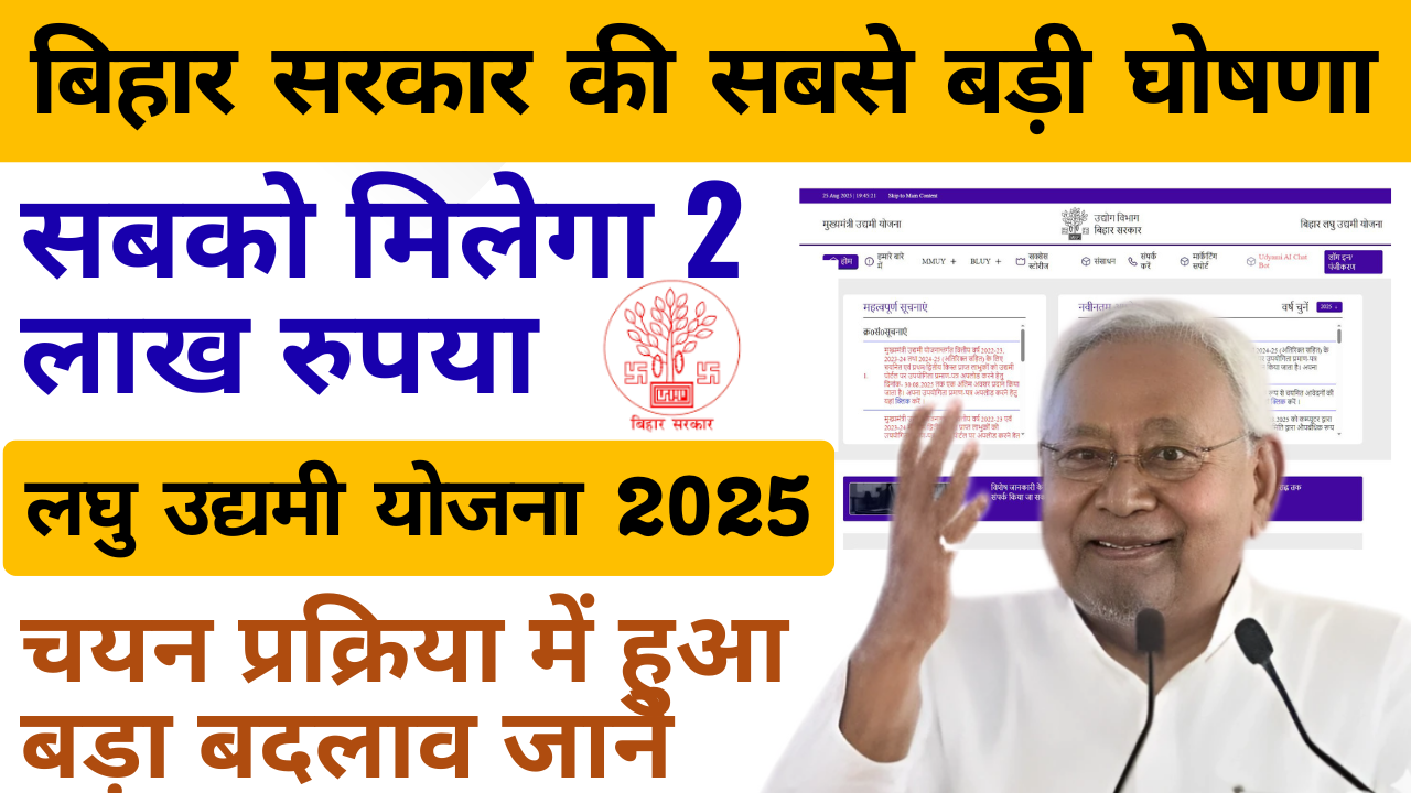 Laghu Udyami Yojana 2025, Bihar 2 Lakh Yojana, Selection Process, नई अपडेट, बड़ी खबर
