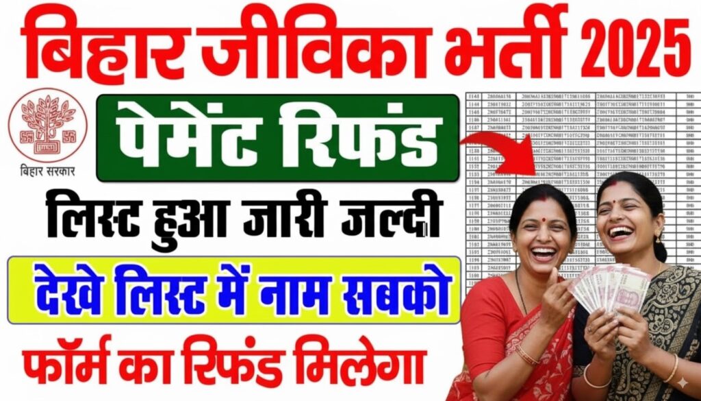 Bihar Jeevika Bharti 2025 Payment Refund List