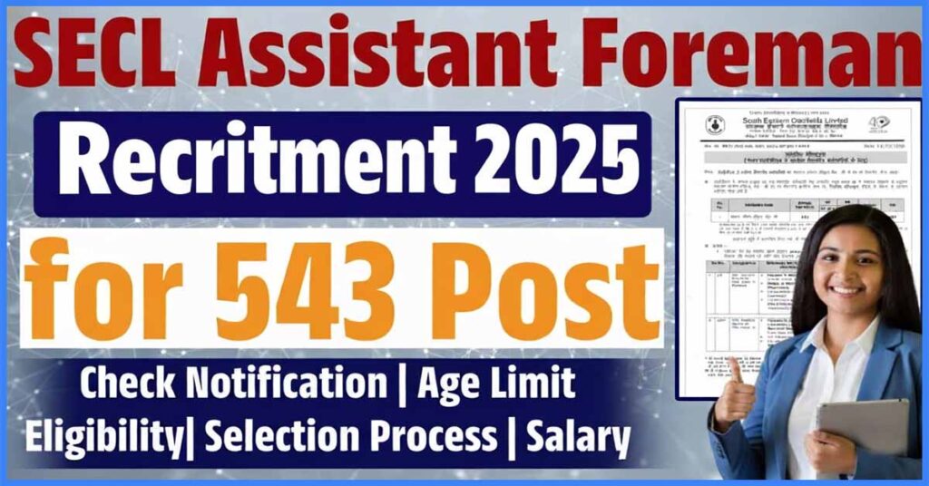 SECL Assistant Foreman Recruitment 2025