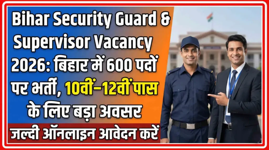 Bihar Security Guard & Supervisor Vacancy 2026