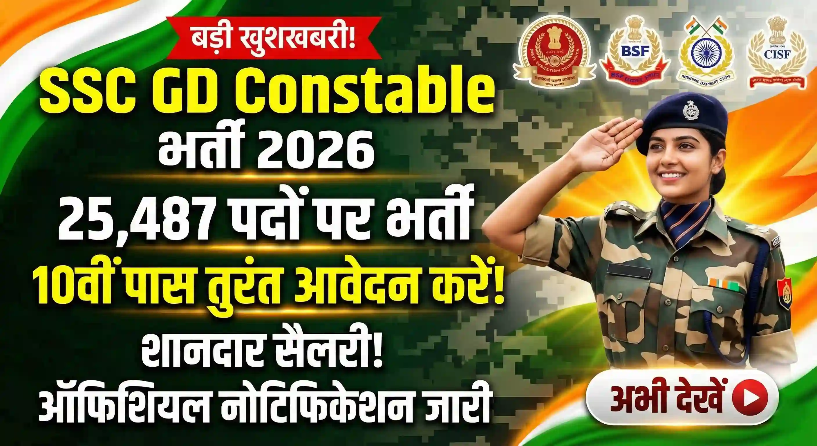 SSC GD Constable Vacancy 2026: 25,487 Post Big Opportunity Eligibility, Fees, Online Apply Date & Official Notification Details