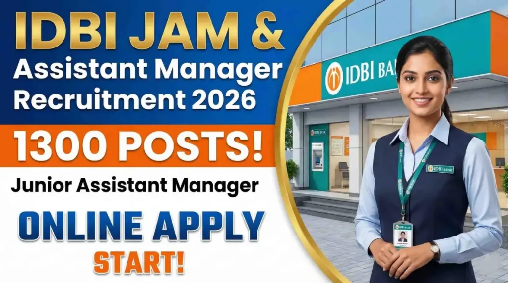 IDBI JAM & Assistant Manager Recruitment 2026