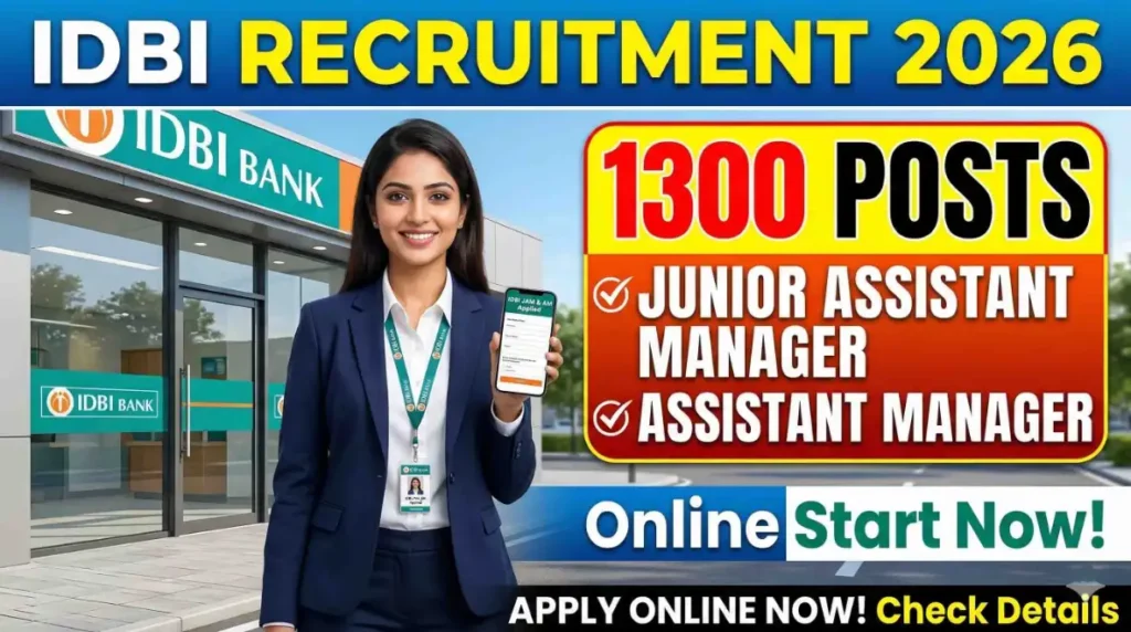 IDBI JAM & Assistant Manager Recruitment 2026